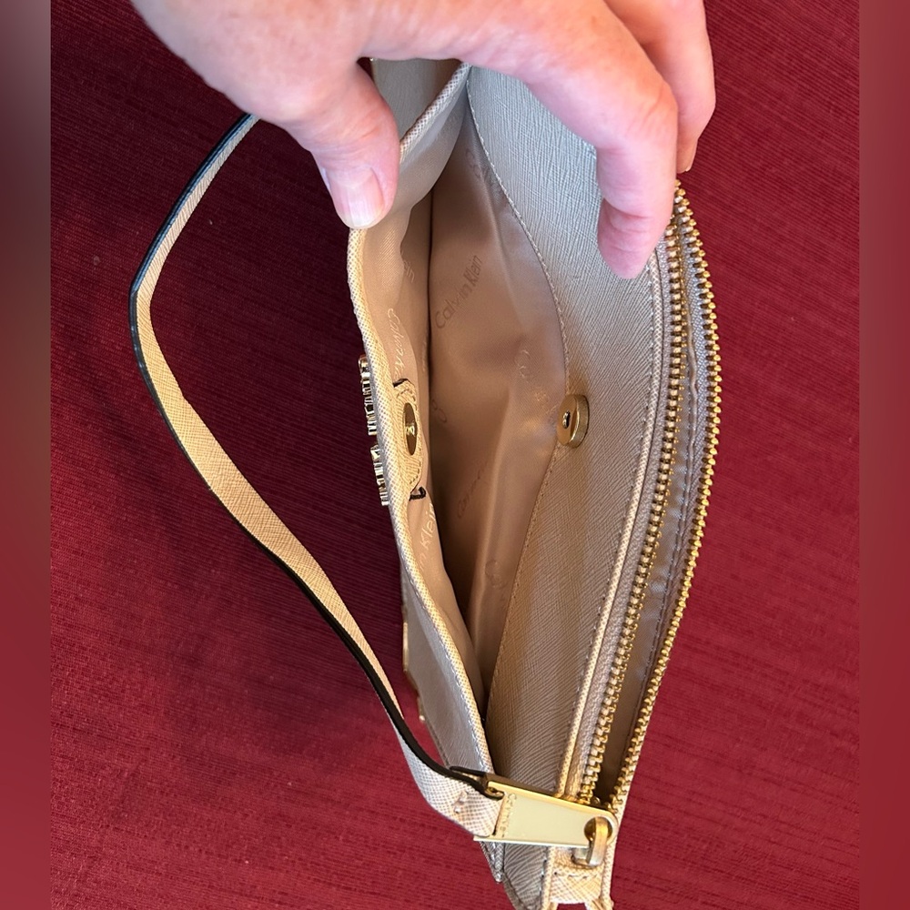 Calvin Klein Beige Wristlet Clutch - Picture 8 of 8